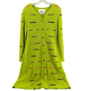 Vintage Steve Fabrikant Bergdorf Goodman Knit Duster Coat Women's Petite No Size